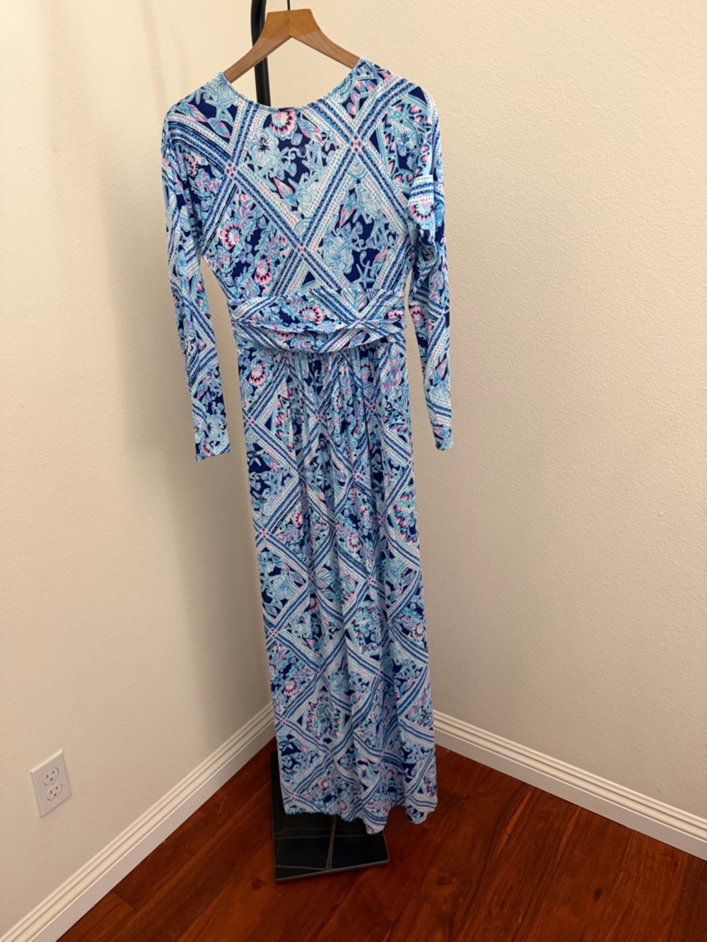 Lilly Pulitzer Nichola Light and Navy Blue Printed Maxi Dress - Picture 8 of 10
